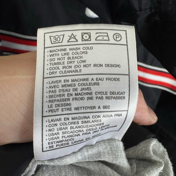 Nike Vintage Black Snap Up Hooded Packable Lined Windbreaker Women's Size XL - Picture 8 of 8